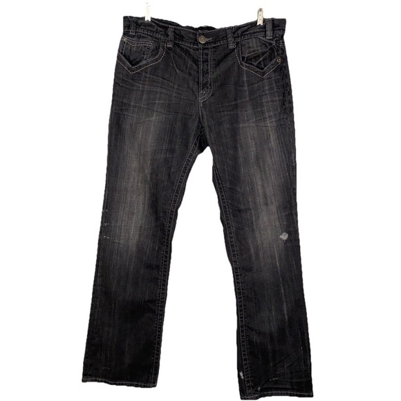 MEK DNM Jeans ST. Petersburg Men's 38x34 Straight Thick Stitching New NWOT Flap